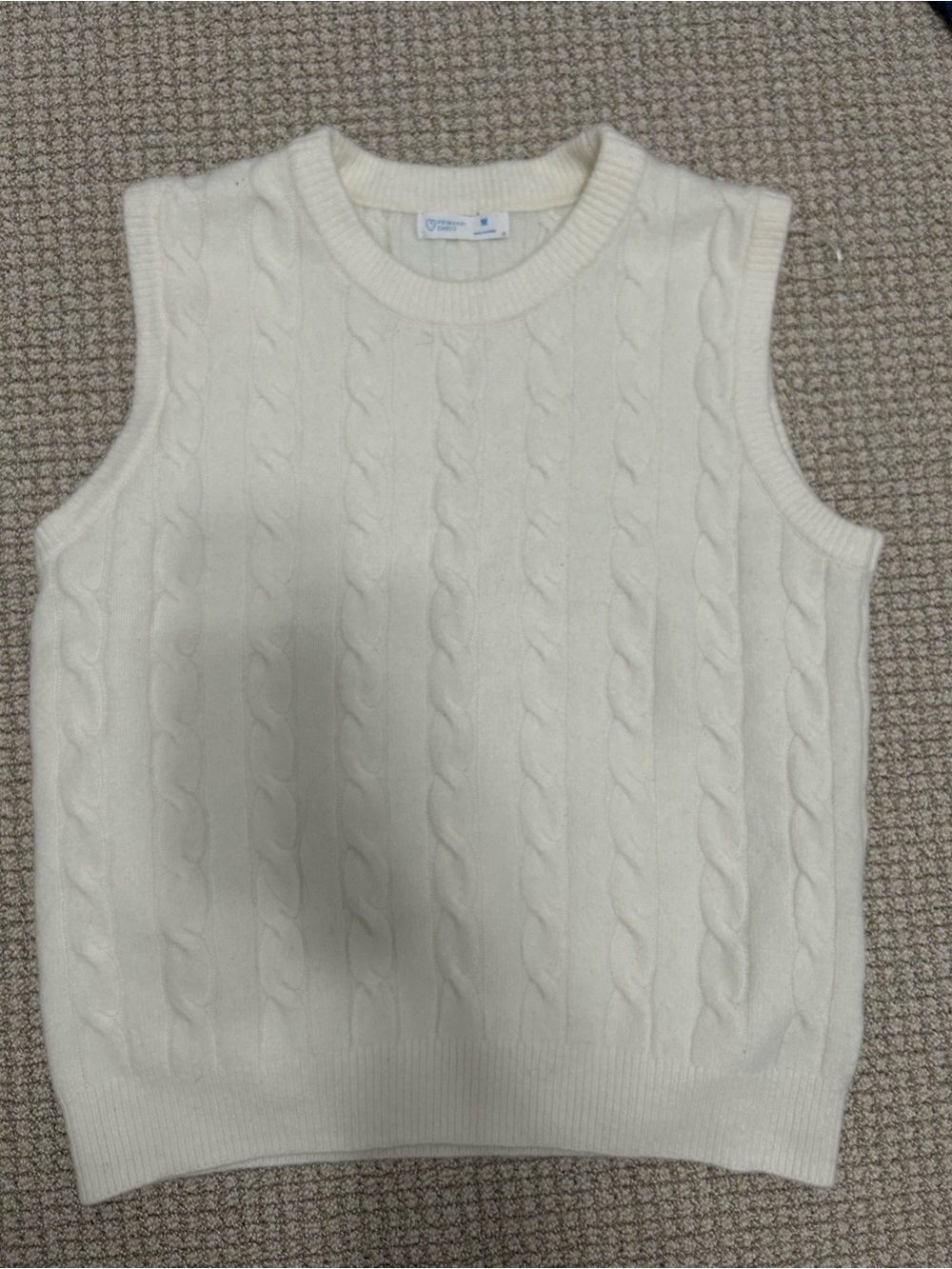 Primark Cream Cable Knit Sleeveless Sweater Vest